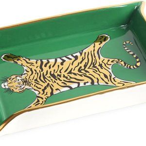 Jonathan Adler Tiger Valet Tray in Green